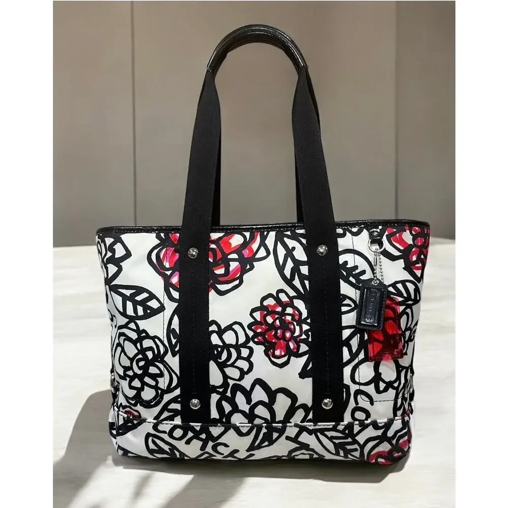 Coach F16583 Poppy Daisy Floral Graffiti Tote Bag